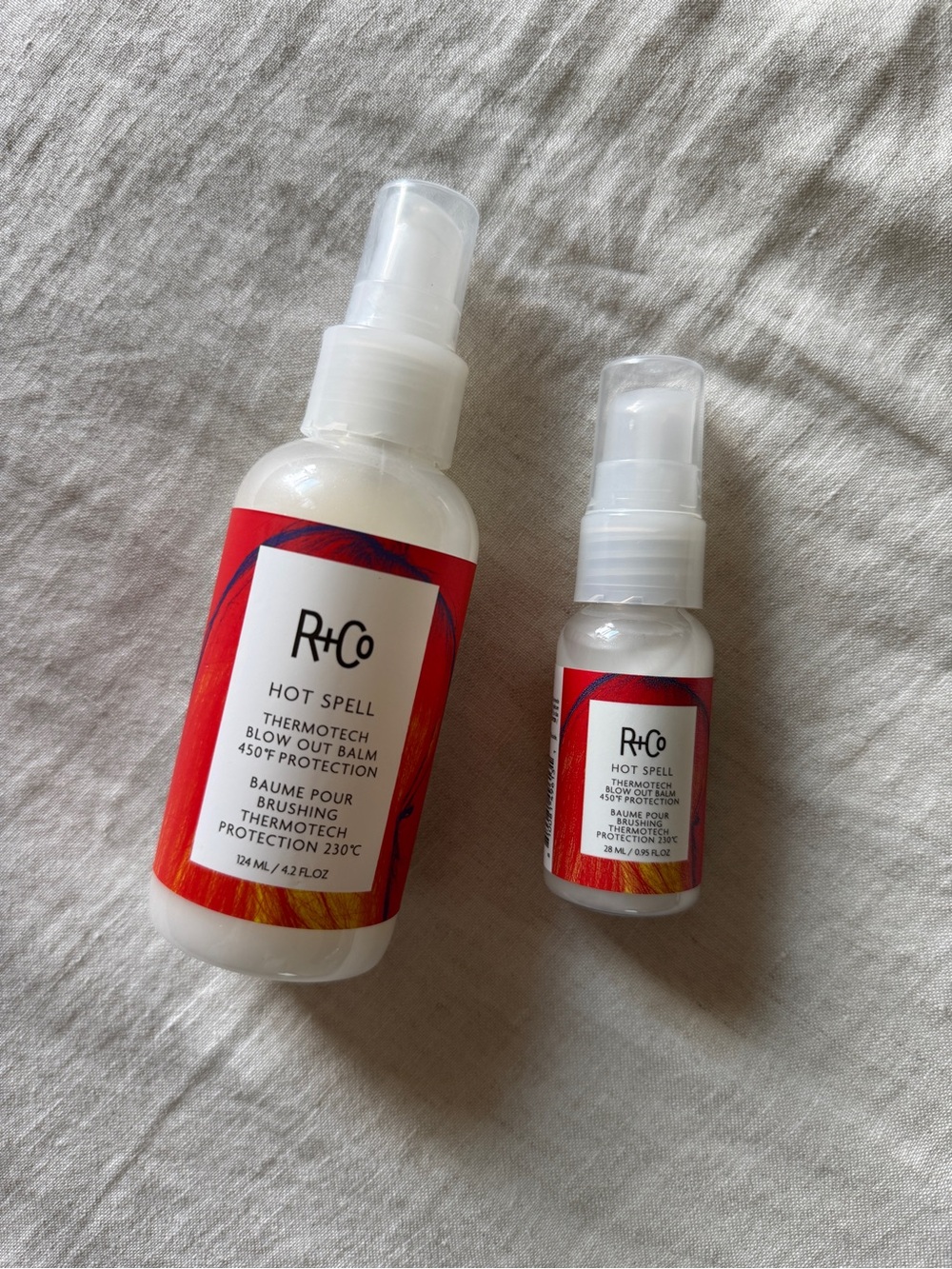 R+Co Hot Spell Heat Protectant Balm in Red and White